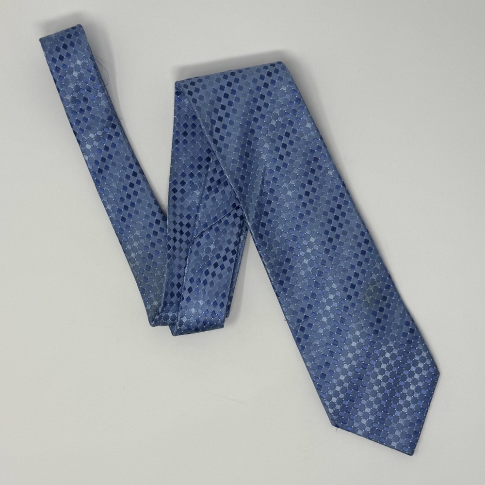Stafford Blue Neck Tie, silk, geometric, abstract, classic,‎ formal, preppy